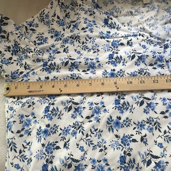 Suzanne Betro Weekend Shirt Women 3X White Blue Floral Boho Button Up Whimsey - Picture 5 of 9